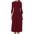 thumbnail image 3 of Vêtements de Mode pour Femmes Mode pour Femmes Coupe Ajustée Confortable Bouton Col en V Couleur Unie Robe Décontractée, 3 of 9