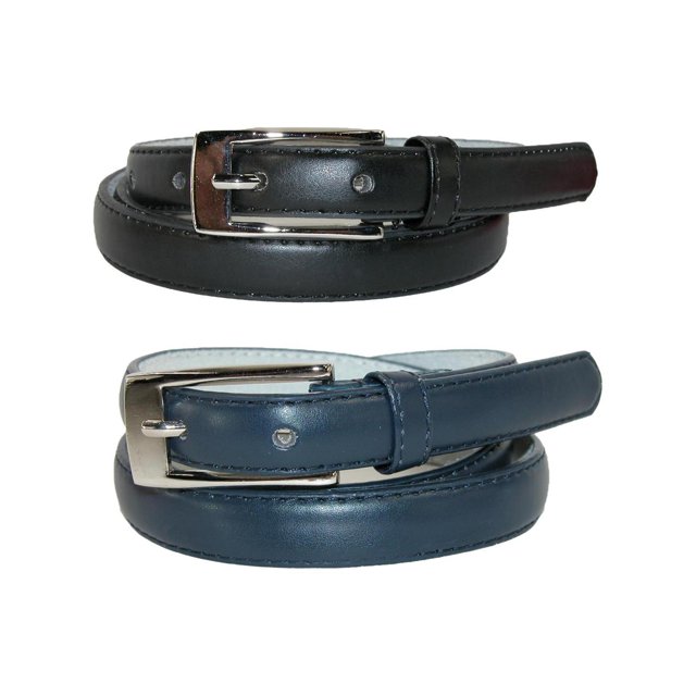 CTM® Ceinture Mince en Cuir de 3/4 Po pour Robe (Lot de 2 Couleurs) (pour Femmes)