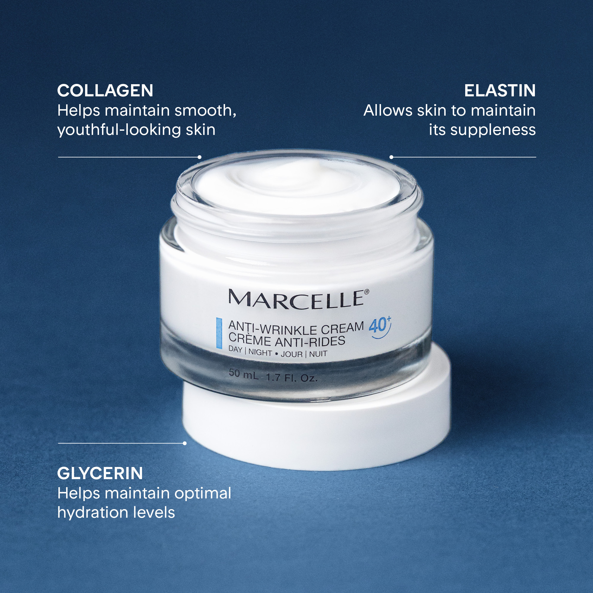 Marcelle Crème anti-rides 40+, 50 ml