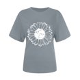 thumbnail image 4 of Babysbule Liquidation de Hauts pour Femmes T-shirt à Col Rond Imprimé à Manches Courtes de Mode pour Femmes Chemise Décontractée Ample Hauts, 4 of 6