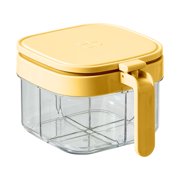Kitchen Storage Containers Grid Seasoning Organizer Jars For Pepper MSG Glass Food Prep Containers 4 Cup Glass Storage Containers with Lids Fridge Food Storage Containers Food Dispensers Organization