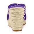 thumbnail image 3 of BLISSFUL STEP Sandales Compensées à Plateforme pour Femmes à Brides Croisées Violet US 7.5, 3 of 6