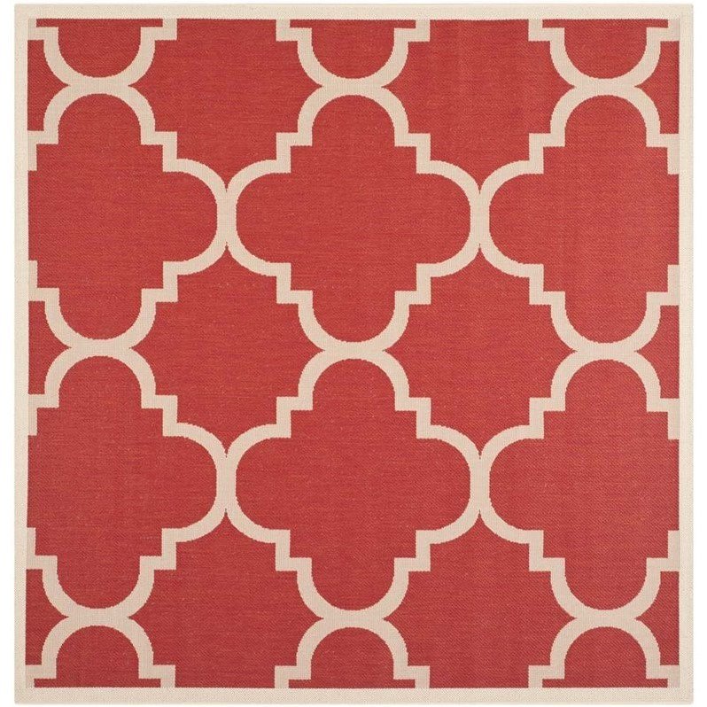 Safavieh Courtyard Red Indoor Outdoor Rug - Square 6'7"