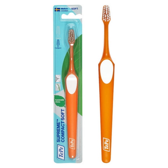 Tepe Supreme Compact Soft Toothbrushes – Soft Bristle Sustainable Toothbrush 1 Brush