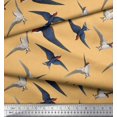 thumbnail image 3 of Soimoi Orange Poly Georgette Fabric Flying Woodpecker Bird Print Sewing Fabric Yard 42 Inch Wide, 3 of 3