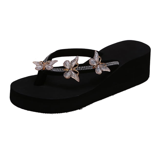 Kcodviy Ladies Summer Flip Flops Slingback Slippers for Women Casual Rhinestone Sandals Womens+Slippers+Size+8 Warm Fuzzy Slippers for Women Mopping Slippers for Women Slipper Women