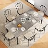 Industrial Dining Table for 6-8, Rectangular Wood Top with Metal Legs, Modern Farmhouse Dining Table for Kitchen, Dining Room, Living Room, Office，Black+Grey