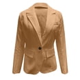 thumbnail image 4 of Grrvtrz Womens One Button Blazer Lightweight Office Work Suit Jacket Stretch Lapel Collar Long Sleeve Jacket with Pockets, 4 of 5