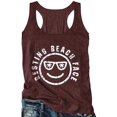 thumbnail image 1 of YourTops Women Resting Beach Face Tank Top (M, Wine Red), 1 of 1