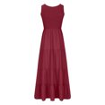 thumbnail image 4 of Penkiiy Robe Maxi d'Été Décontractée pour Femme, Fluide, à Volants, Bohème, Longue, m Rouge, 4 of 6