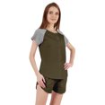 thumbnail image 3 of Inkmeso Solid 2 Pc Nightwear Set For Women Raglan Sleeves Button-Down Top & Shorts Sleepwear-82, 3 of 7