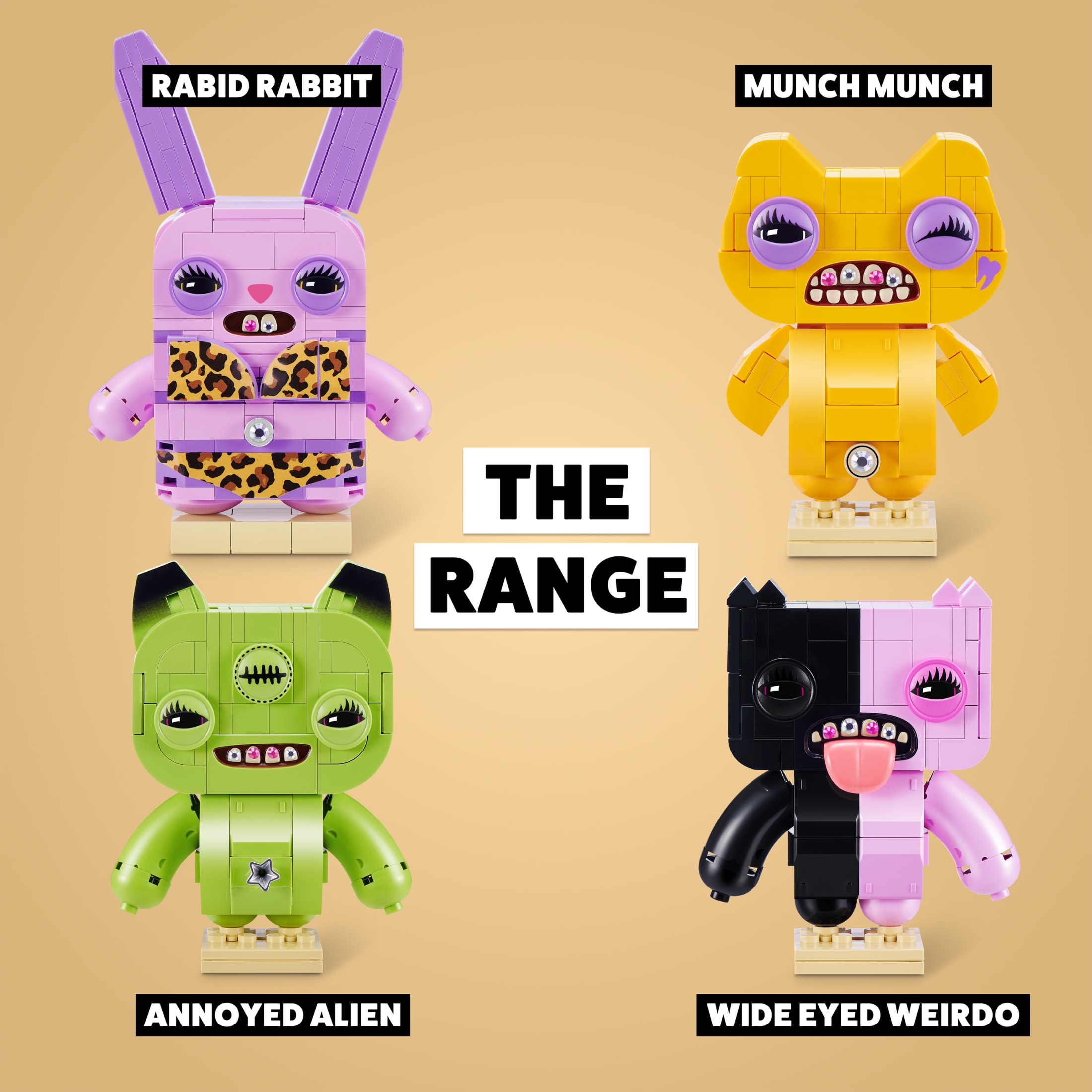 Collection MAX BUILD MORE Premium Fuggler Baddies (Alien agacé) par ZURU - Jeu de briques de construction en plastique pour enfants de 8 ans et plus