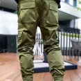 thumbnail image 3 of Deals of the Week Mrasaso Cargo Pants for Men, Men's Solid Color Three-dimensional Sense Sports Multi-pocket Washed Straight Barrel Reflect Light Cargo Outdoor Casual Pants, 3 of 6