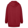 thumbnail image 4 of Meichang Womens Fall Winter Warm Zipper Open Fleece Hoodies Sweatshirt Long Jacket Drawstring Coat Jacket Tops Outwear Plus Size, 4 of 7