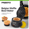 thumbnail image 2 of Presto Belgian Waffle Bowl Maker for 4" Waffles with Premium Nonstick Coating, Black, 2 of 11