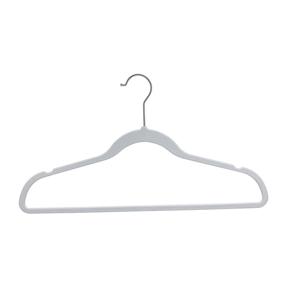 Mainstays-Adult 10PK Slim cintre, cintres en plastique non-velours pour les vêtements, couleur blanche