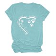 thumbnail image 1 of Meichang T-Shirts de la Saint-Valentin pour Femmes Hauts Mignons Imprimé Cœur Vacances Col Rond Hauts Décontractés Manches Courtes Cadeaux T-Shirts Blouses Liquidation de Printemps, 1 of 3