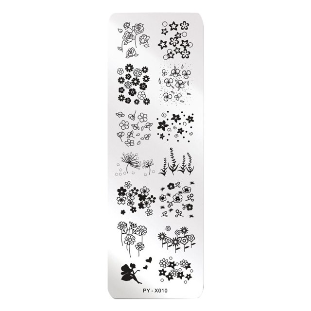 WIFKLSIIPG Printing Plate Nail Stainless Steel Printing Plate Blue Film Steel Plate Geometric Floral Series Colorful Printing Transfer Template