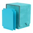 thumbnail image 2 of ziyahi Leather Deck Case 100+ Sleeved Cards for Business Cards Light Blue, 2 of 7