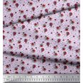 thumbnail image 2 of Soimoi Purple Poly Georgette Fabric Maze & Rose Floral Decor Fabric Printed Yard 52 Inch Wide, 2 of 6