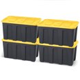 thumbnail image 1 of Homz Conteneur de Stockage Durable de 34 Gallons avec Couvercle, Noir/jaune (Lot de 4), 1 of 9