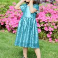 thumbnail image 4 of LOVZFMLL 3-8year Kid's Fashion Solid Color Sequin Zipper Short Sleeved Round Neck Dress, 4 of 4