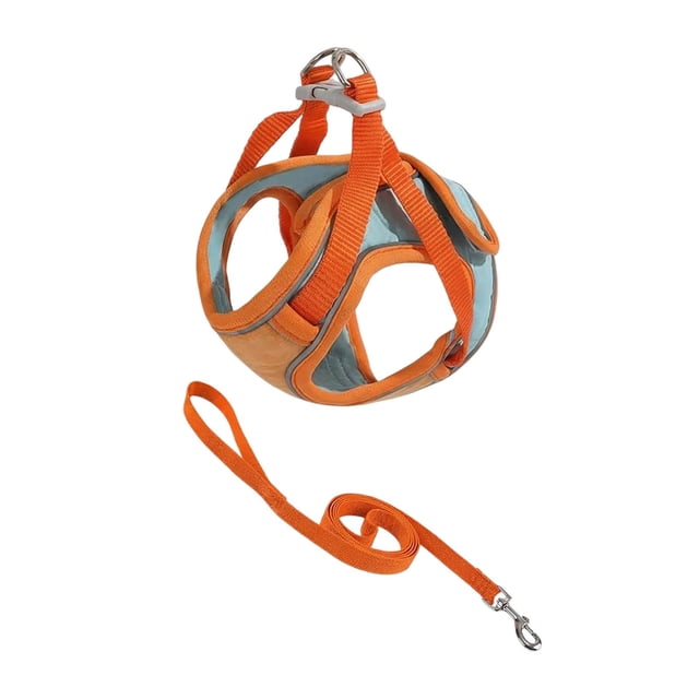 Escape Proof Cat Harness and Leash Set Soft Mesh Vest Adjustable Reflective Strips Safe Harness for Cat Walking and Outdoor Use