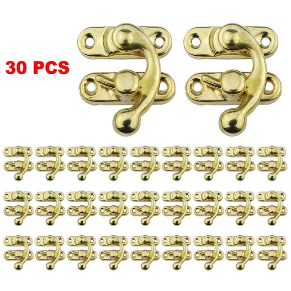 30pcs Wooden Box Toggle Latch Hasp Hook Lock Antique Bronze Iron Lock For Jewelry Boxes Wine Case Leather Bag Furniture Hardware