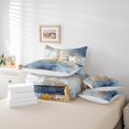 thumbnail image 4 of YST 7-Piece Romantic Paris Comforter Set, Queen – Light Blue Graffiti, Tie Dye Design, Modern Abstract Style, Bed In A Bag, 4 of 4