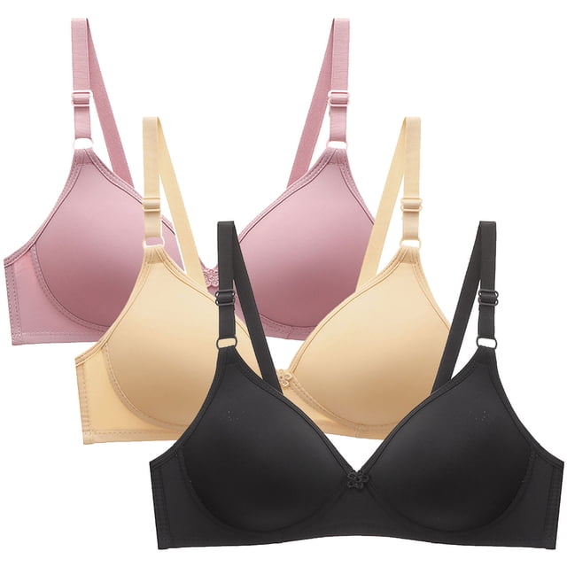Aboser Womens Lightly Wireless Bras 3 Pack Smooth T-shirt Bra Body Hugging Lift Up Bralettes Full Coverage Support Bra Stretch Fit Everyday Bralettes