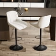 thumbnail image 3 of Hawsaiy Adjustable Bar Stools Set of 2, Swivel Counter Height Bar Chairs with Back, Modern Technical Fabric Barstools for Kitchen Island & Home, White, 3 of 11