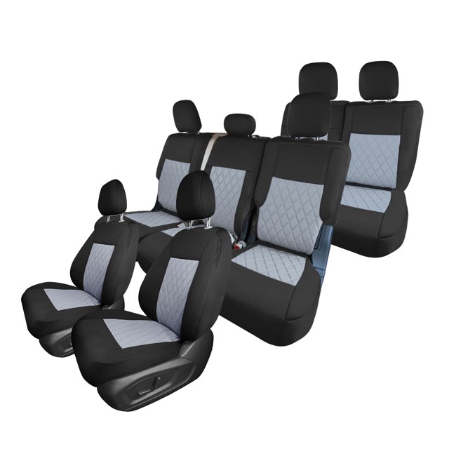 For 2020-2024 Ford Explorer Base FH Group Neoprene Custom Fit Car Seat Covers Water Resistant - Full Set Gray