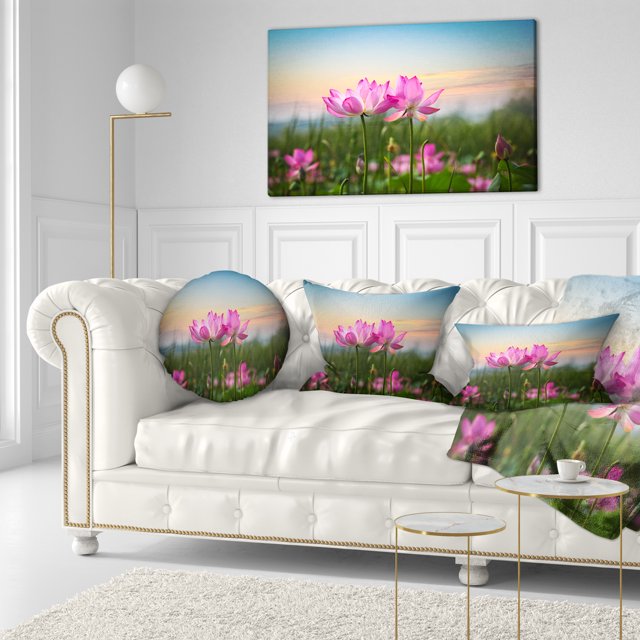 Design Art - Fleurs de Lotus en Fleurs au Coucher du Soleil