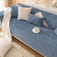 thumbnail image 4 of Nvzi Soft Chenille Sofa Couch Cover Solid Color Striped Weave Textured Sectional Couch Covers Washable Anti-Slip Sofa Slipcover for Dogs Pet, 1 Piece/Not All Set (Blue,27"x27"), 4 of 5
