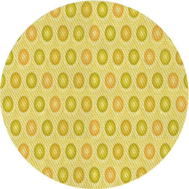 Ahgly Company Tapis d'Intérieur Rond Lavable en Machine Jaune Transitionnel, 5 Pieds Rond