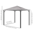 thumbnail image 3 of Outsunny Pavillon de Terrasse à Ossature en Aluminium, Toit Rigide en Polycarbonate - Gris, 3 of 10