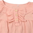 thumbnail image 3 of Baby Girl Romper Jumpsuits Button Short Sleeve Solid Clothes, 3 of 5