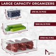 thumbnail image 2 of Fridge Organizer, Stackable Refrigerator Organizer Bin with lids, Clear Plastic Pantry Organizer Bins, Freezer Organizers Kitchen Storage and Organization for Fruits, Vegetable (7pack), 2 of 7