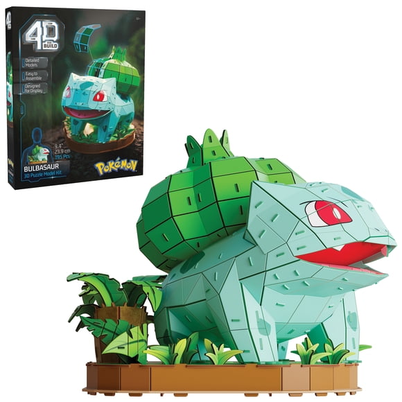 4D Build, Pokémon Bulbasaur 3D Model Kit, Pokémon Figure, Kanto First Partner Collection, Desk Décor, 195 Pieces, for Ages 12 & Up
