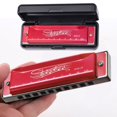 thumbnail image 2 of 10 Hole 20 Tone Beginner Harmonica for Kids - Portable Educational Musical Instrument Toy for Music Enlightenment & Childhood Learning Includes Harmonica + Case, 2 of 9