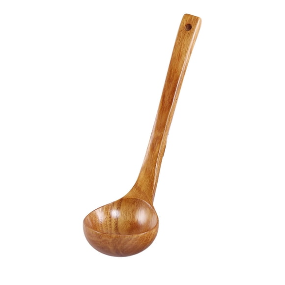 Large Wooden Soup Spoon Long Handle Natural Tableware Kitchen Accessories
