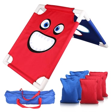 Yeacher Ensemble de Lancer de Poire Double Face Portable à Assembler, Ensembles de Lancer de Trou de Maïs avec 6 Poireaux et 1 Étui de Transport, Jeux Intérieurs et Extérieurs pour Enfants, Famille, Jeu de Lancer Interactif Parent-Enfant