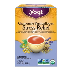 Yogi Chamomile Passionflower Soulagement du stress, plante sans caféine Tea Sacs