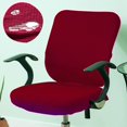 thumbnail image 3 of Elastic Office Chair Seat Covers Stretchable Chair Slipcover Wine Red, 3 of 9