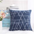 thumbnail image 4 of PiccoCasa 18"x18" Polyester Sofa Throw Pillow Cover, Navy Blue, 4 of 10