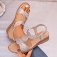 thumbnail image 1 of Gspmoly Sandales pour Femmes, Sandales Décontractées Mode pour Femmes à Bout Rond Confortables Sandales de Plage Sandales Décontractées Chaussures Sandales pour Femmes Or 37, 1 of 9