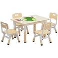 thumbnail image 1 of Kids Table and 4 Chairs Set, Height Adjustable Toddler Table and Chairs Set for Ages 2-10, Graffiti Desktop, Non-Slip Legs, Children Table for Daycare Home, 1 of 9