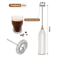 thumbnail image 4 of Milk Frother Rechargeable, Rechargeable Milk Frother Handheld Powerful Coffee Frother for Coffee Latte, Cappuccino White, 4 of 7