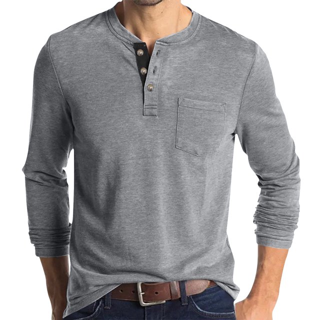 Yuyuzo Chandails en Molleton pour Hommes à Boutons Quart, Col Rond, Chandail Ample, Décontracté, Confortable, Uni