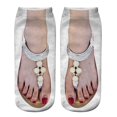 thumbnail image 1 of 3D Pattern Manicure Print Socks Funny Hidden Running Socks Women Personalized, 1 of 2